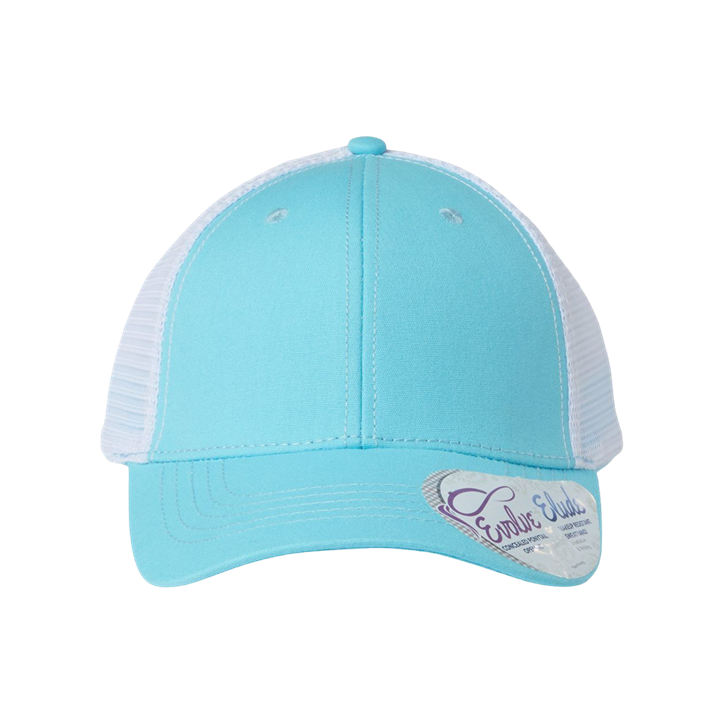 Women's Blue Ponytail Trucker Hat